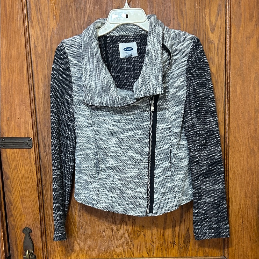 Old Navy Black and White Textured Jacket